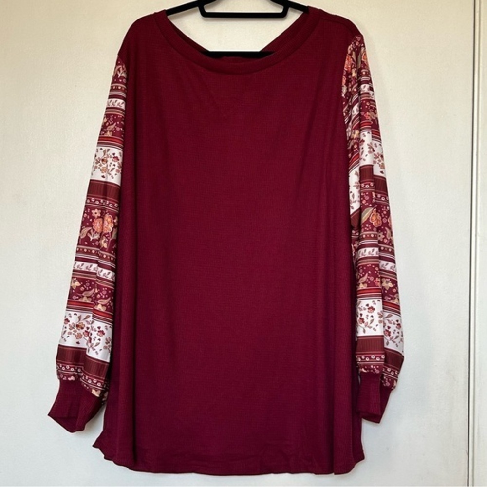 BloomChic NWT Boho Print Patchwork Crew Neck Sweatshirt- Size 26 - Picture 3 of 15